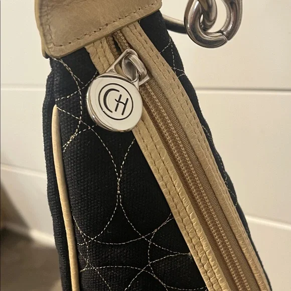 Chelsey Henry Quilted Cotton & Leather Crescent Shoulder Bag - Picture 5 of 14